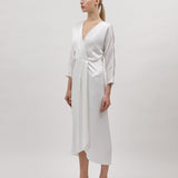 SCARLETT SATIN DRESS, White