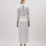 SCARLETT SATIN DRESS, White