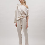 SORROW SATIN JUMPSUIT, Cream
