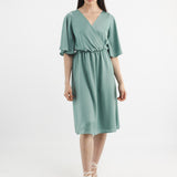 INGA SATIN DRESS, Salvia
