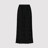 Black pleated skirt on a light gray background