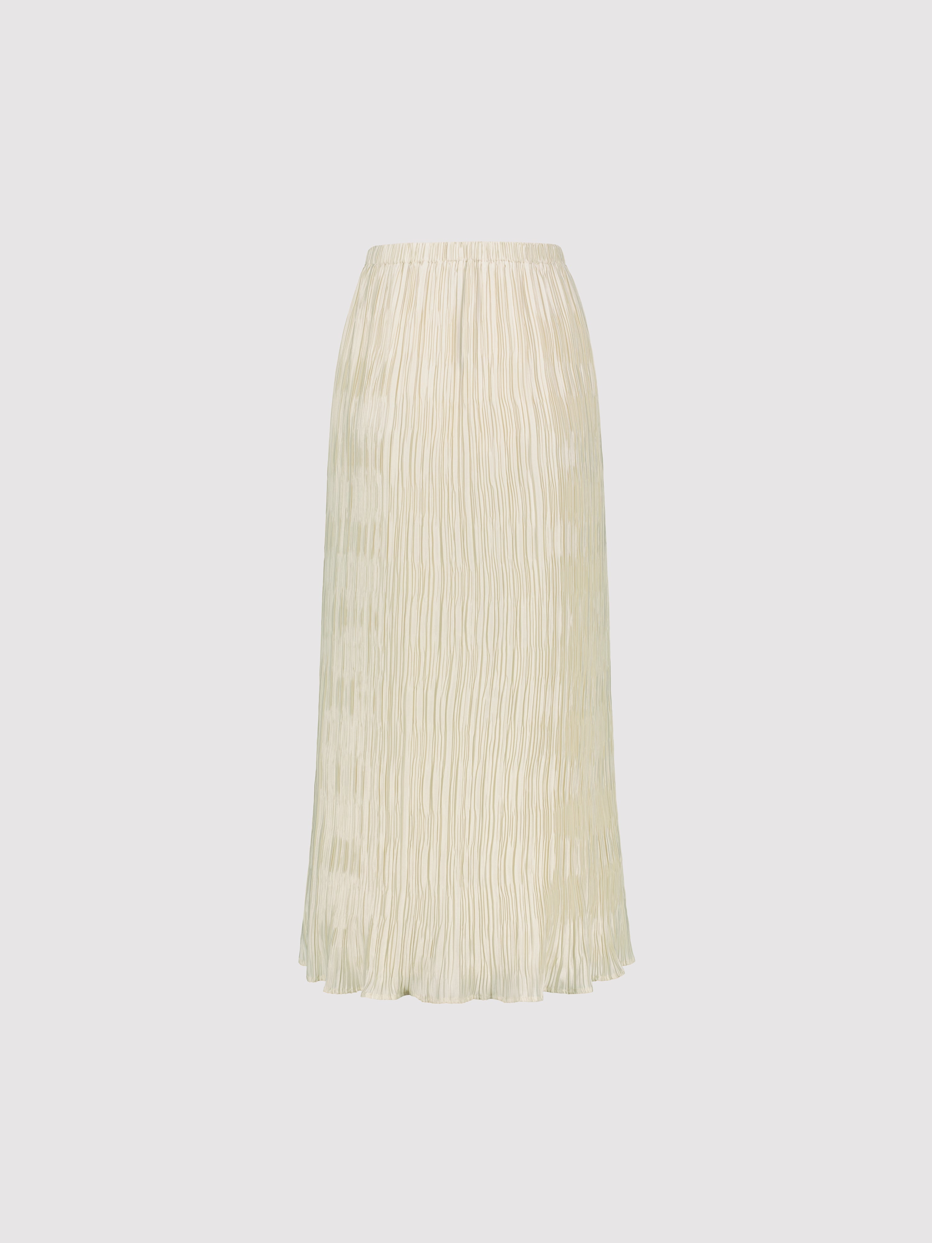 Beige pleated skirt on a light gray background