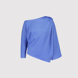 SORROW SATIN BLOUSE, Bluebell