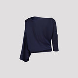SORROW SATIN BLOUSE, Dark blue