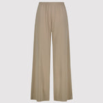 Beige wide-leg pants on a light gray background