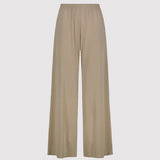 Beige wide-leg pants on a light gray background