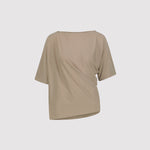 Beige t-shirt on a light gray background
