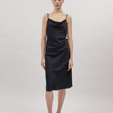 WAVE COCKTAIL DRESS, Black