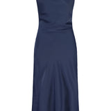 WATERFALL DRESS, Dark blue