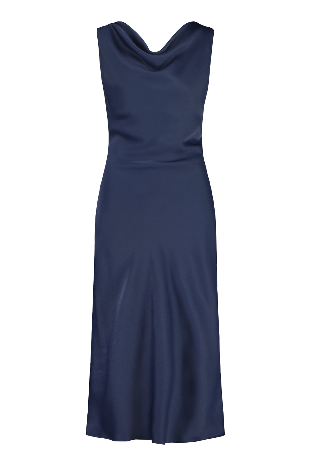 WATERFALL DRESS, Dark blue