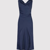 WATERFALL DRESS, Dark blue