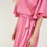 INGA SATIN DRESS, Rose