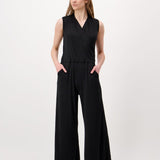 LALA HEAVY JERSEY JUMPSUIT, BLACK