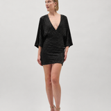 LUCY DRESS, Glitter black