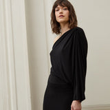 SHOULDER EVENING DRESS, Black